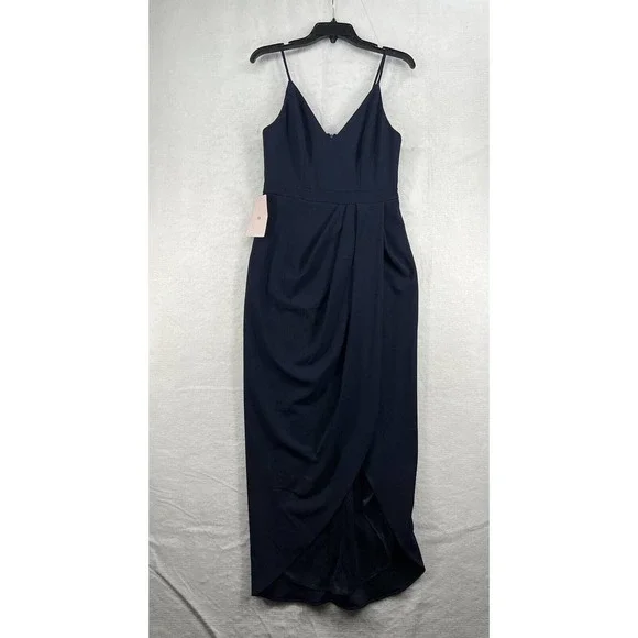BHLDN Caron Dress Crepe Midi Dress in Midnight - Picture 2 of 9